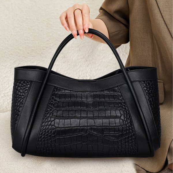Leather Tote Handbag Fashion Commuter Practical - Image 2