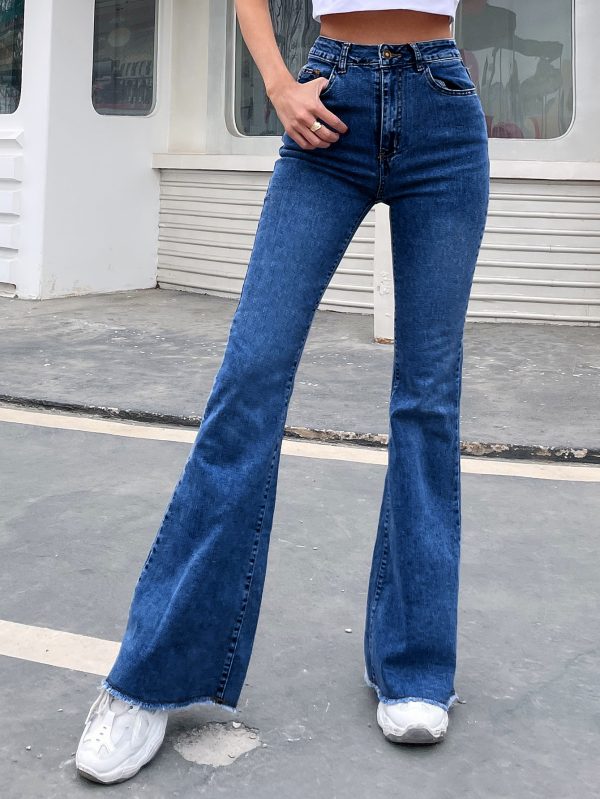 Wide Leg Elastic Stitching Denim Durable And Comfortable - Image 6