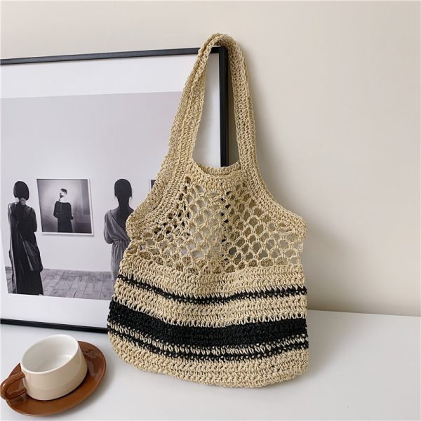 Grass Woven Hollow Bag Single Shoulder Handle - Image 7