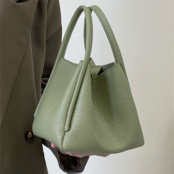 High Level Sense Of Soft Leather Lychee Grain Wrapped In Bucket - Image 4