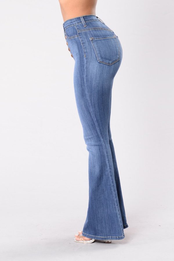 Popular Slim Fit High Waist Package Hip Denim Bell-bottom Pants - Image 4