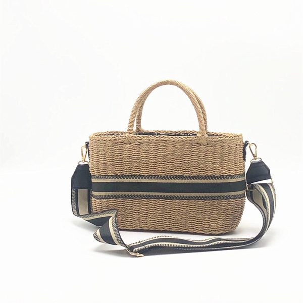Handheld Straw Bag With Round Barrel Weaving - Image 4