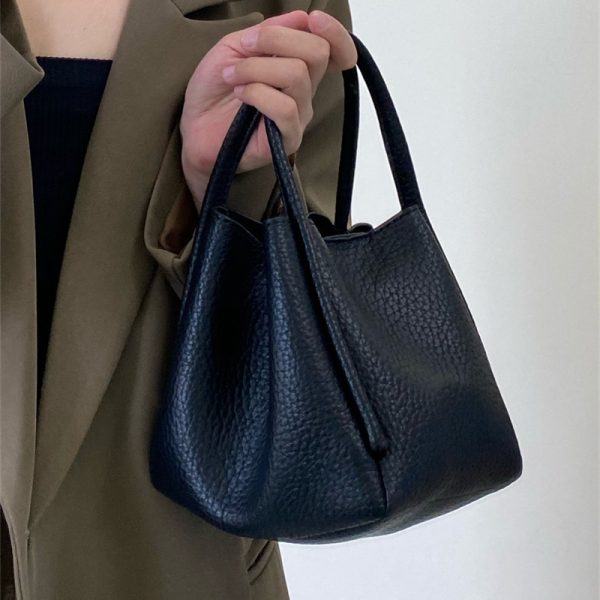 High Level Sense Of Soft Leather Lychee Grain Wrapped In Bucket - Image 3