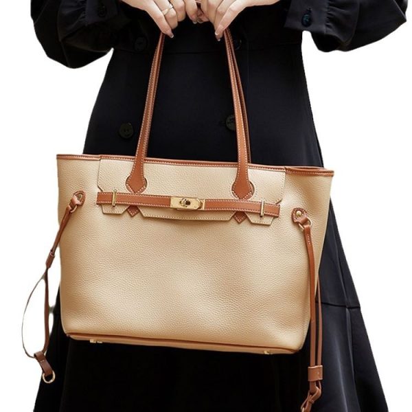 High-grade Genuine Leather Women's Bag Simple Texture Large Capacity - Image 5