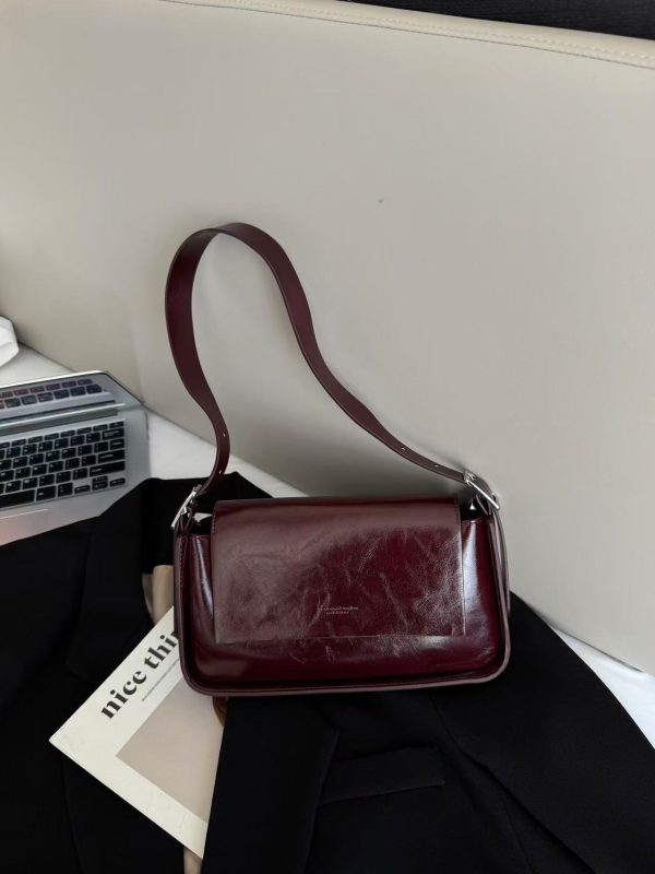 Fashion Winter All-matching Oil Wax Leather Shoulder Underarm Bag - Image 8