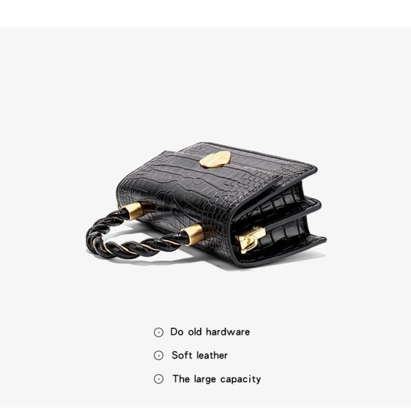 Women's Crocodile Pattern On Genuine Leather Small Bags - Image 5