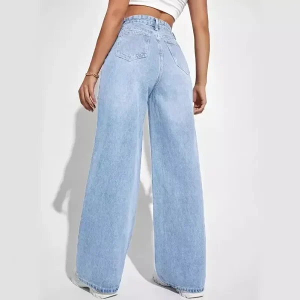 Women Mom Jeans Denim Y2k Pants Wide Leg Long Pant High Waist Loose Casual Straight Trousers Elegant Streetwear Autumn Winter - Image 4