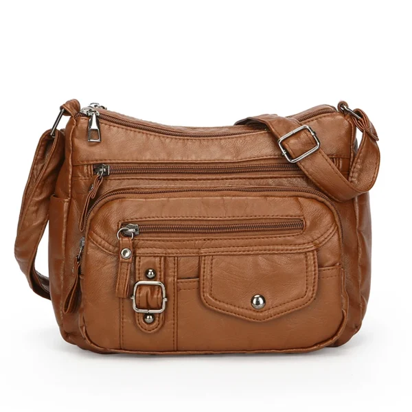 Retro Soft Pu Leather Crossbody Bags for Women 2025 Female Multi Pocket Shoulder Bag Purses and Handbags Designer Messenger Sac - Image 6