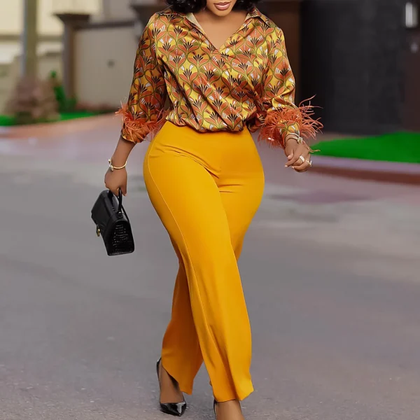2 Piece Women Sets 2025 New Arrival Plus Size Spring Summer Matching Sets Print Two Pieces Sets Top Pants Suits Outfits Clothing - Image 2