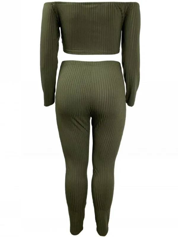 Plus Size Clothes Sets For Women's Clothing Two Piece Set Casual Solid Long SleeveTop And Pants Two Piece Set Fashion Clothing - Image 4
