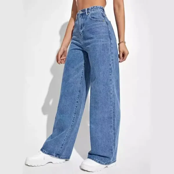 Women Mom Jeans Denim Y2k Pants Wide Leg Long Pant High Waist Loose Casual Straight Trousers Elegant Streetwear Autumn Winter - Image 6