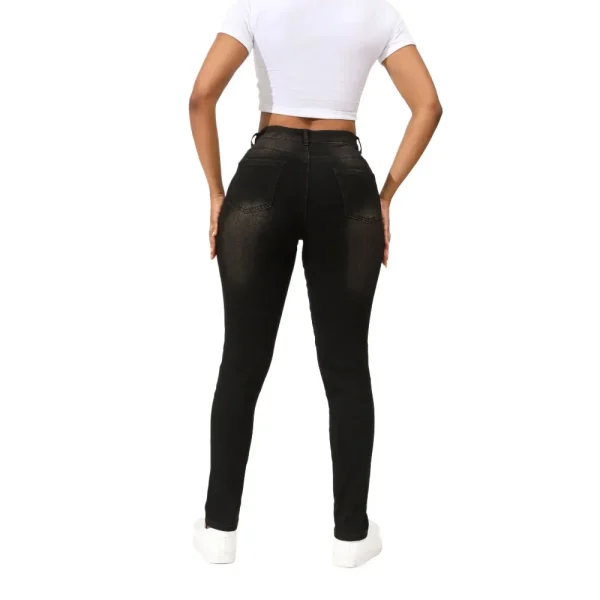 Mom Jeans Women Ankle Length Sheath Pencil Pants Slim Denim Zipper Pockets High Waist Y2k Streetwear Holes 2025 Skinny Basics - Image 3