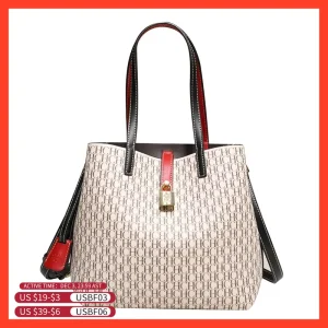 CH Women's Bag 2025 New Large Capacity Single Shoulder Messenger Small Bucket Bag 100% Leather Metal Decoration