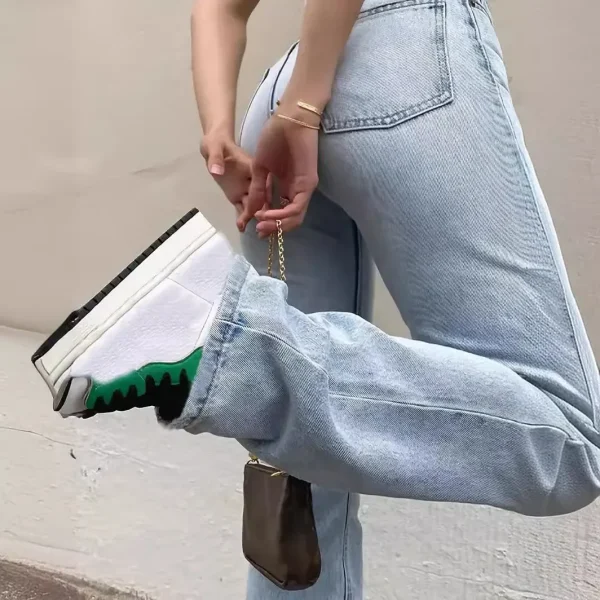 Wash Jeans Denim Women Straight Pants Pockets High Waist Ankle Length Loose Distressed Solid Casual Basics Vintage 2025 - Image 4