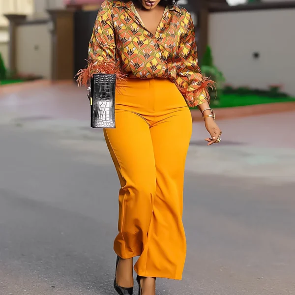 2 Piece Women Sets 2025 New Arrival Plus Size Spring Summer Matching Sets Print Two Pieces Sets Top Pants Suits Outfits Clothing - Image 4