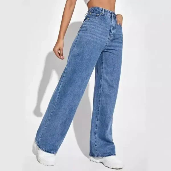 Women Mom Jeans Denim Y2k Pants Wide Leg Long Pant High Waist Loose Casual Straight Trousers Elegant Streetwear Autumn Winter - Image 5