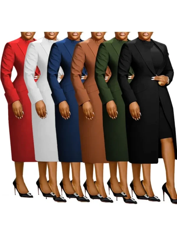2 Piece Blazer And Sleeveless Dress Sets Plus Size Clothes Dresses For Women's Clothing 2025 Spring Autumn Big Size 3XL Oversize - Image 2