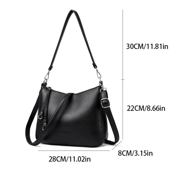Genuine Brand Women's Soft Leather Shoulder Bags Luxury Designer Crossbody Bags Ladies Casual Tote Bag Messenger Commuting Sac - Image 4