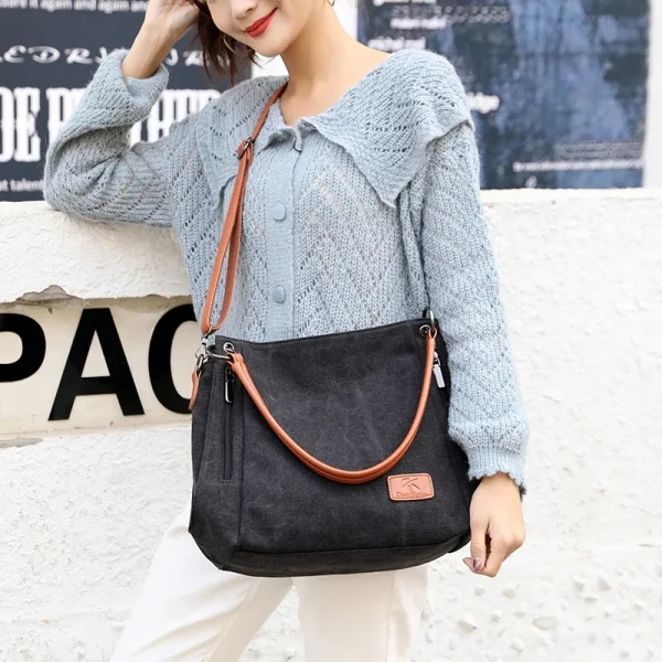 Casual Canvas Women Shoulder Crossbody Bags for Women High Quality Messenger Bag Large Capacity Ladies Travel Hand Bags Sac - Image 3