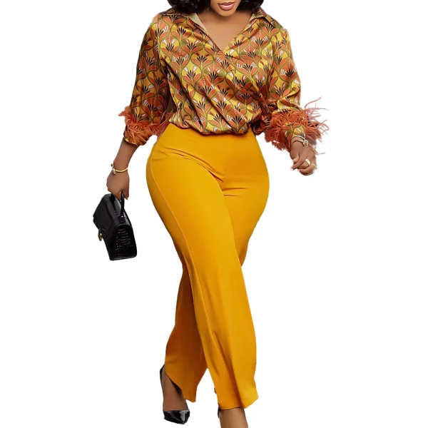 2 Piece Women Sets 2025 New Arrival Plus Size Spring Summer Matching Sets Print Two Pieces Sets Top Pants Suits Outfits Clothing - Image 5