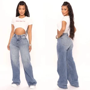 2025 New Y2K High Waist Baggy Jeans For Women Fashion Loose Denim Wide Leg Pants Casual Female Clothing XS-XL Drop Shipping