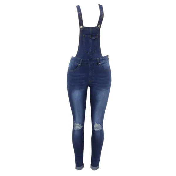 Autumn Denim Jumpsuit Women Jeans Pants Rompers Casual Hole Overralls Trousers Female High Waist Slim Denim Jeans Pencil Pants - Image 6