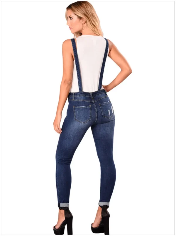 Autumn Denim Jumpsuit Women Jeans Pants Rompers Casual Hole Overralls Trousers Female High Waist Slim Denim Jeans Pencil Pants - Image 3