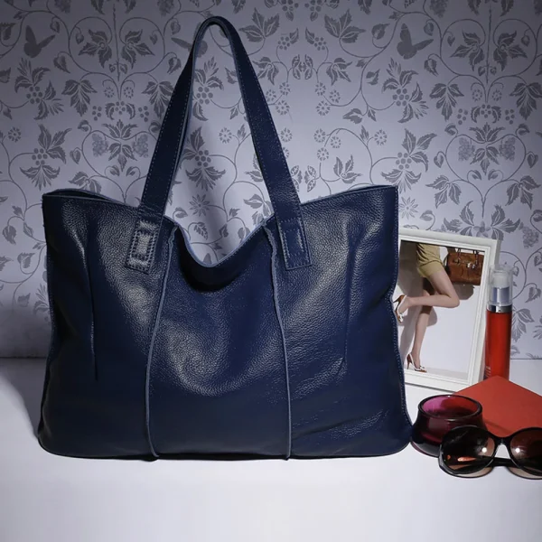 Zency 100% Genuine Leather Handbag Large Capacity Women Shoulder Bag Retro Tote Purse High Quality Hobos Brown Shopping Bags - Image 5