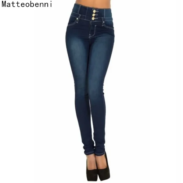 Women Black Jeans Push Up Pencil Denim Pants Ladies Vintage High Waist Casual Stretch Skinny Mom Jean Slim Femme - Image 2