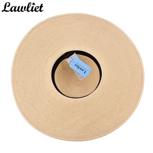 Lawliet 7.1''/18cm Foldable Oversized Huge Wide Brim Sun Beach Straw Hats Wedding Womens Floppy Party Dressy A330 - Image 4