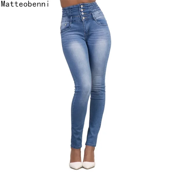 Women Black Jeans Push Up Pencil Denim Pants Ladies Vintage High Waist Casual Stretch Skinny Mom Jean Slim Femme - Image 4