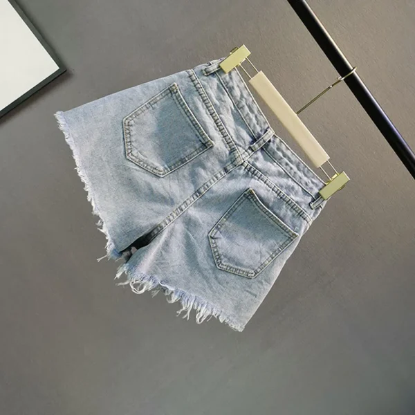 Denim Patchwork Diamond Tassel Shorts For Women High Waist Casual Hole Shorts Female Fashion New Clothing 2025 Tide - Image 5