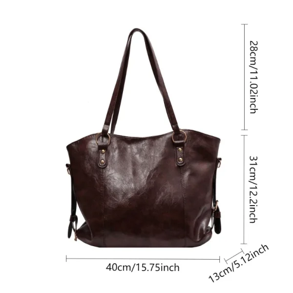 Large Capacity Shoulder Bags for Women Fashion Hobo Shopper Bag Solid Color Soft Leather Crossbody Handbag Lady Travel Tote Bags - Image 6