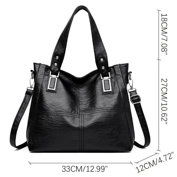 Luxury Famous Brand Women's Soft Leather Handbag Large Capacity Tote Bag Women's Shoulder Crossbody Bags - Image 4