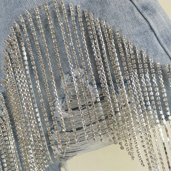 New Summer Fashion Women's Shorts Ripped Tassel Chain Sexy Denim Shorts ModaWomen Short Femme Short Jeans Woman - Image 3