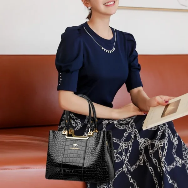 Three Layers Women Shoulder Bags Luxury Designer High Quality Patent Leather Messenger Casual Tote Bag Large Capacity Hand bags - Image 4