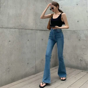 Autumn And Winter New Retro Micro Flared Jeans With High Waist Slim Fit Lifted Hips Wide Legs Flared Jeans For Women