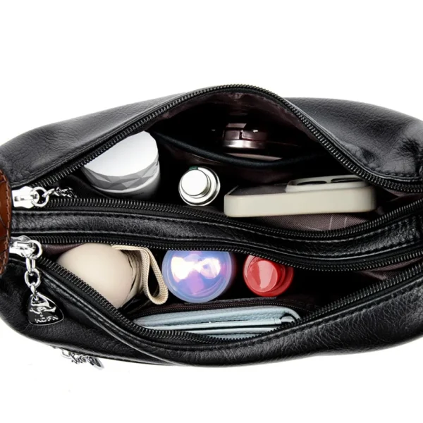 Genuine Brand 2 Layers PU Leather Shoulder Crossbody Hand Bag for Women Mother Messenger Handbag for Daily Commuting Tote Sac - Image 6