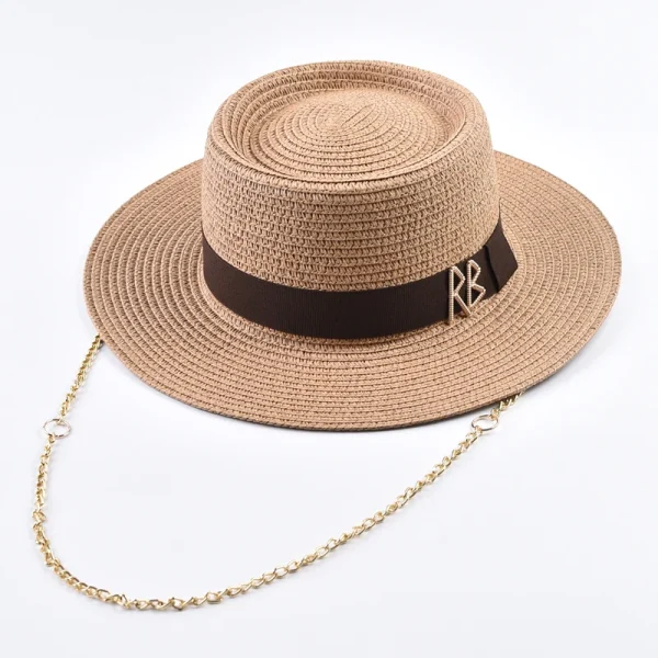 Summer Straw Hats for Women Ribbon Decoration Elegant Ladies Party Dress Hats Travel Beach Sun Hat Chapeau Femme - Image 3