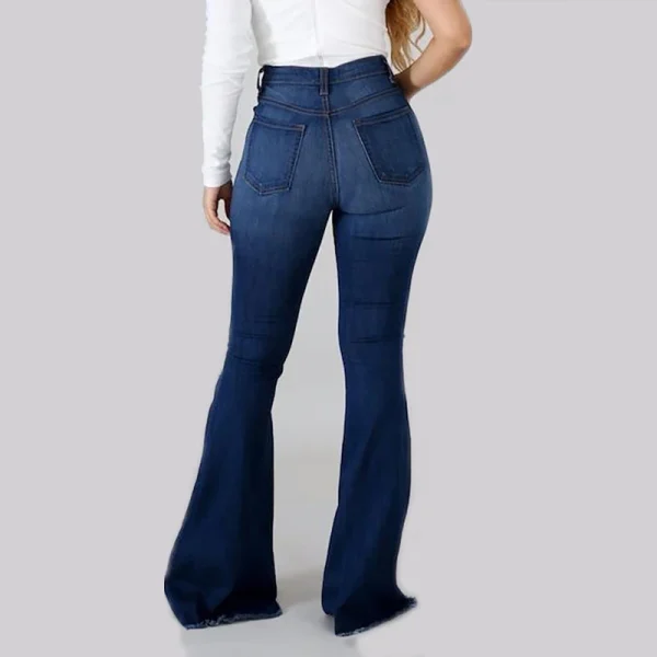 2025 Spring New High Waist Ripped Flared Jeans For Women Fashion Stretch Slim Denim Pants Casual Female Clothing S-3XL Drop Ship - Image 2