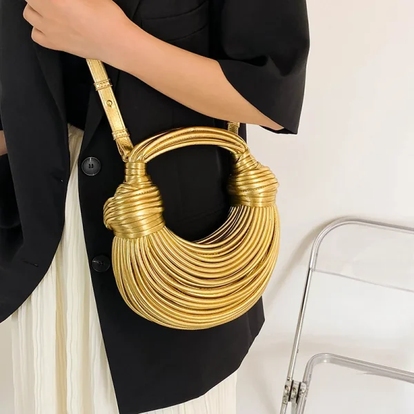 MOODS Luxury Evening Purses For Women Golden Noodle Knot Design Dinner Party Clutch Bag 2025 Luxury Designer Purses And Handbags - Image 4