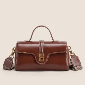 Luxury Designer Women's Shoulder Bag Vintage Genuine Leather Women Handbags England Style Crossbody Bag Rectangular Bags