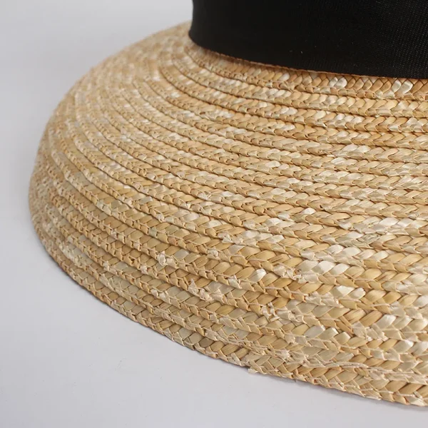 2025 New Fashion Straw Hat Ladies Spring Summer French Elegant Retro Bell Big Brim Hat Versatile Sun Hat Beach Bow Sun Hat - Image 5