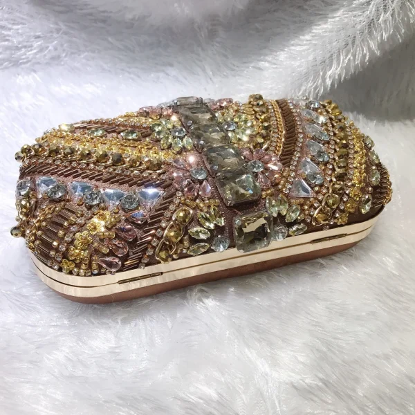 New Water Diamond Handbag Crystals Evening Clutch Bags Luxury Women Wedding Party Purse Ball Handbags Rhinestone Mini heart bag - Image 6