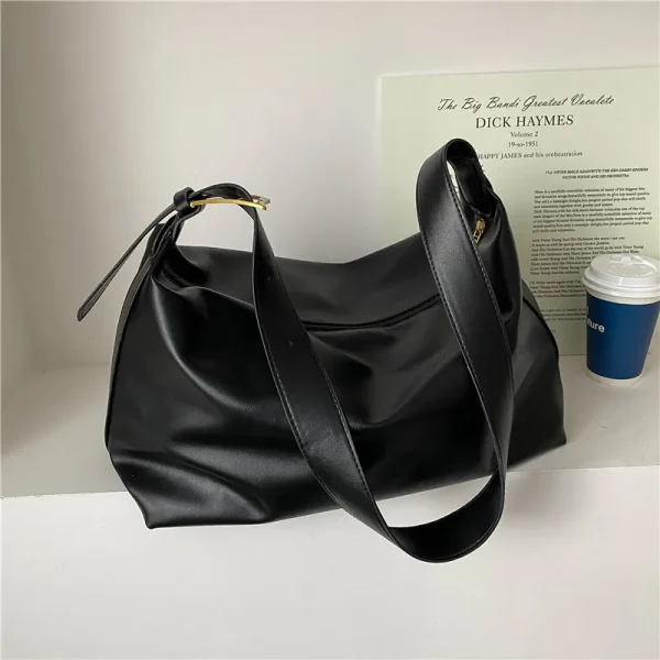 Vintage Pillow Design PU Leather Boston Handbag For Women Casual Large Capacity Shoulder Crossbody Bags Fashion Shopper Totes - Image 4