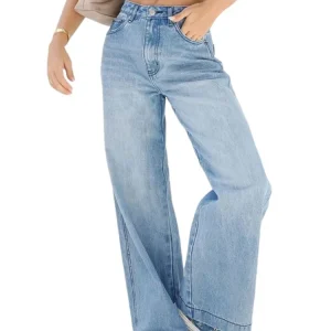 Women Jeans High Waist Wide Leg Pants with Pockets Fashion Casual Long Trousers