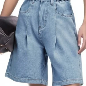 Summer Jean Shorts Women Denim High Waist Black Baggy Short Jeans Summer Pants Women's Bermuda Denim Shorts Wide Leg For Women