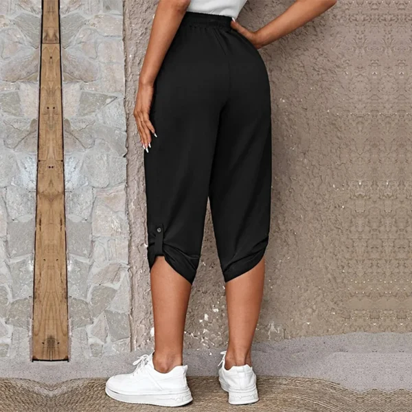 Trousers Casual Pants For Women Elastic Waist European And Summer New Casual Cropped Elastic Pants For нижнее белье женское - Image 2