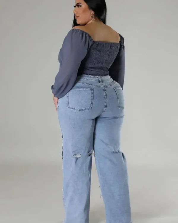 Women Streetwear Cargo Straight Denim Pocket Patchwork Wide Leg Jeans Pants 2025 Fall Fashion Ripped Out Party Trousers - Image 6