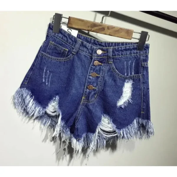 Denim Booty Shorts with Fur Lining for Women, Sexy Short Jeans for Female,Casual and Fashionable, Big Size, High Waisted, Summer - Image 4